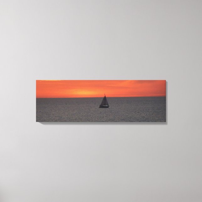 Sailboat at Sunset Wrapped Canvas Print (Front)