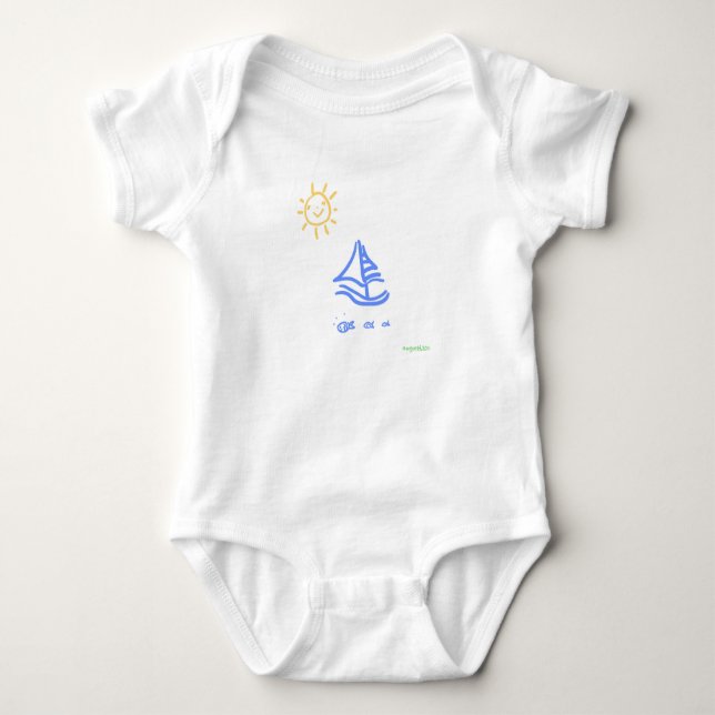 sailboat baby bodysuit (Front)