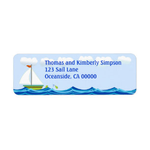 Sailboat Baby Shower Return Address Label