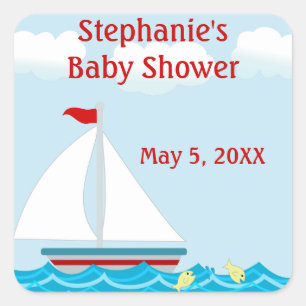 Sailboat Baby Shower Sticker