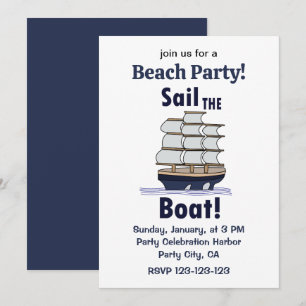 Sailboat Beach Party Invitation