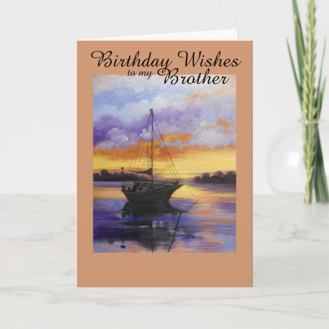 Sailboat, Birthday Card for a brother (Front)