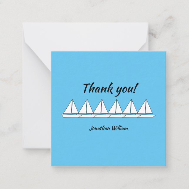 Sailboat Birthday Note of Thanks Card (Front)