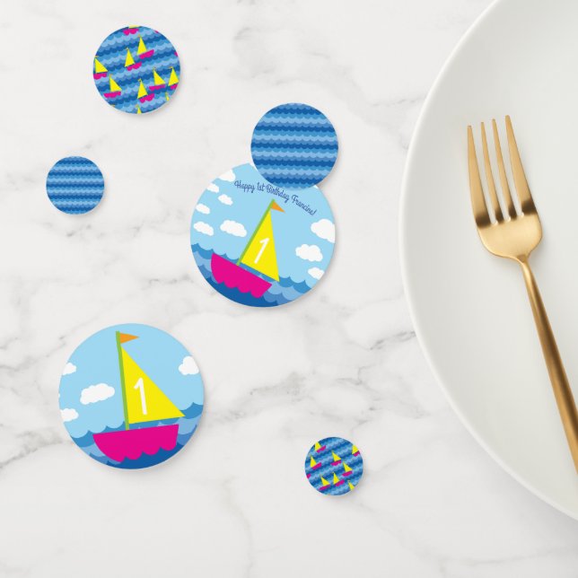 Sailboat Birthday Party Confetti (Group)