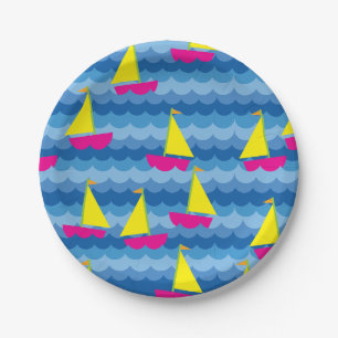 Sailboat Birthday Party Paper Plate