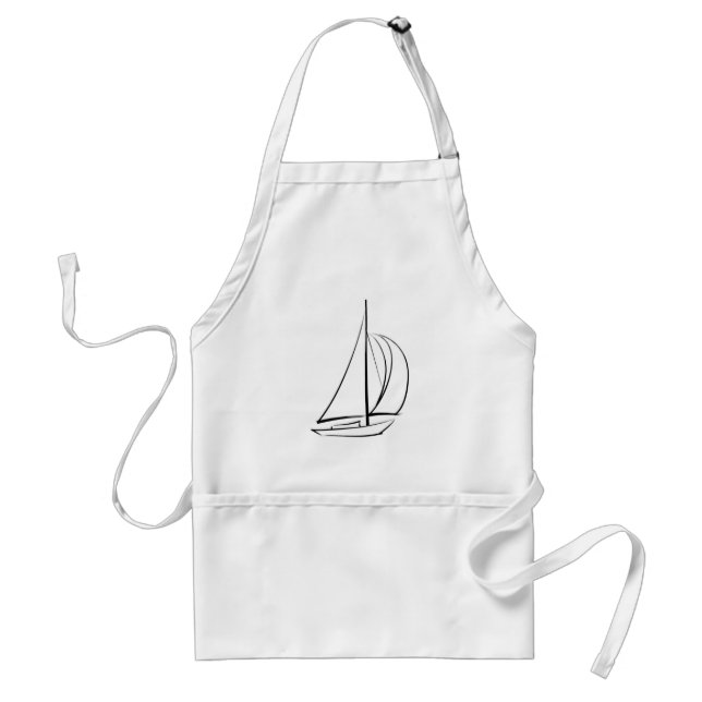 Sailboat Black White Drawing Standard Apron (Front)