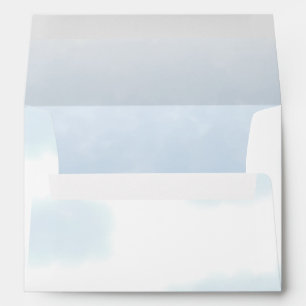 Sailboat Blue Watercolor Boy Baby Shower Envelope