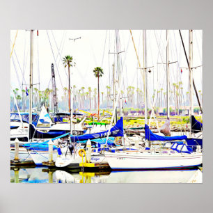 Sailboat Boat Marina Photographic Art Print
