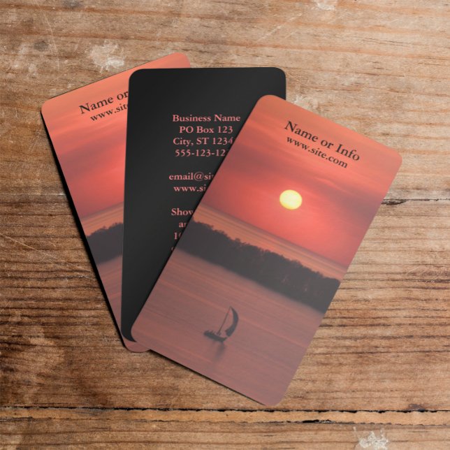 Sailboat Business Card (Sunset Sailboat Photo Business Card)