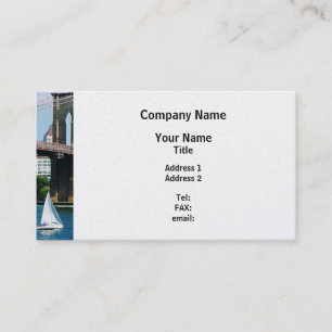 Sailboat by the Brooklyn Bridge - Platinum Finish Business Card