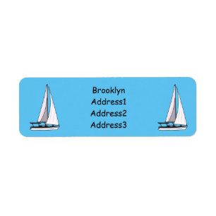 Sailboat cartoon illustration