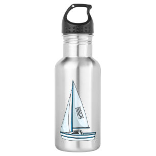 Sailboat cartoon illustration 532 ml water bottle
