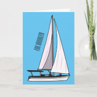 Sailboat cartoon illustration