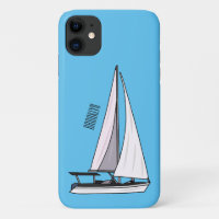 Sailboat cartoon illustration