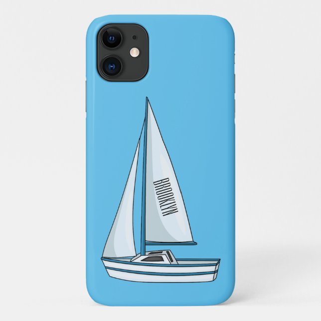 Sailboat cartoon illustration Case-Mate iPhone case (Back)