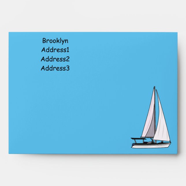 Sailboat cartoon illustration envelope (Front)