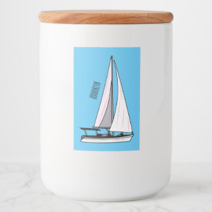 Sailboat cartoon illustration food label