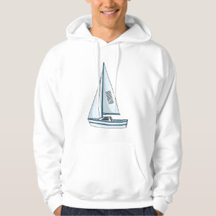 Sailboat cartoon illustration hoodie