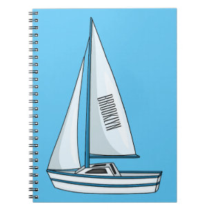 Sailboat cartoon illustration  notebook