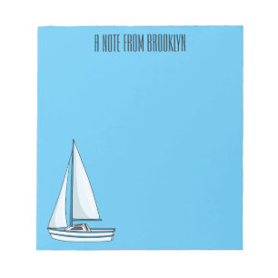 Sailboat cartoon illustration notepad