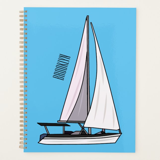 Sailboat cartoon illustration planner (Front)