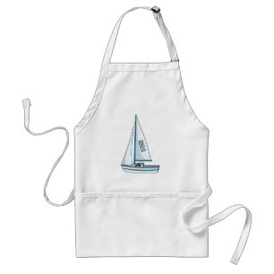 Sailboat cartoon illustration standard apron