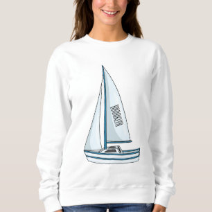 Sailboat cartoon illustration  sweatshirt