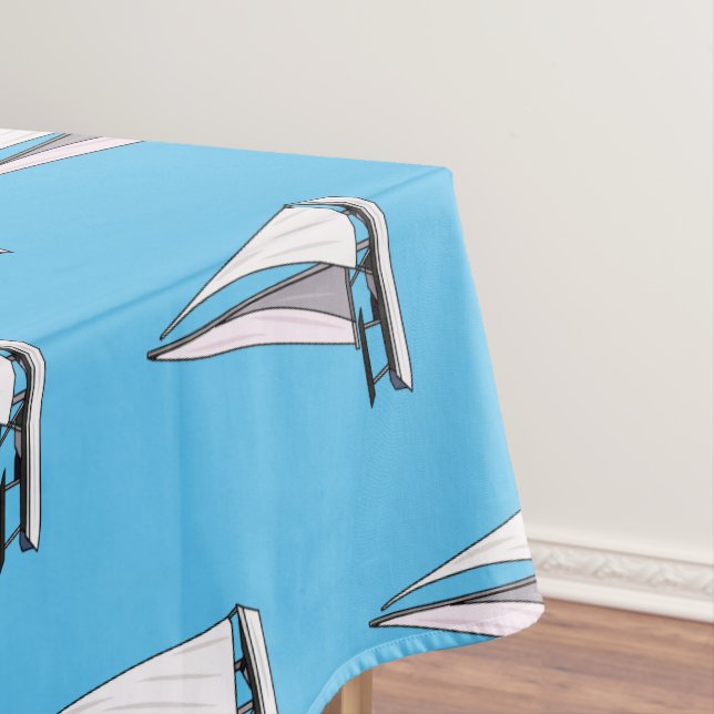 Sailboat cartoon illustration tablecloth (In Situ)