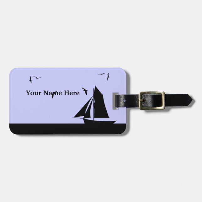Sailboat Custom Luggage Tag (Front Horizontal)