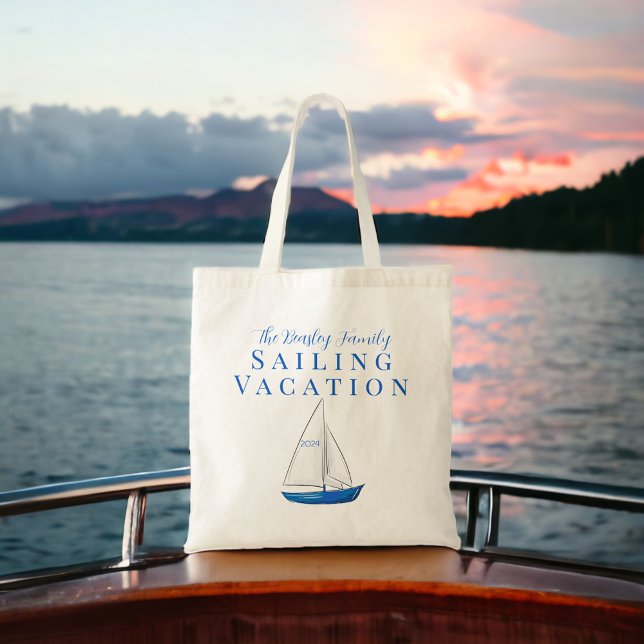 Sailboat Custom Sailing Reunion Vacation Tote Bag (Creator Uploaded)