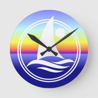 Sailboat Design Round Clock
