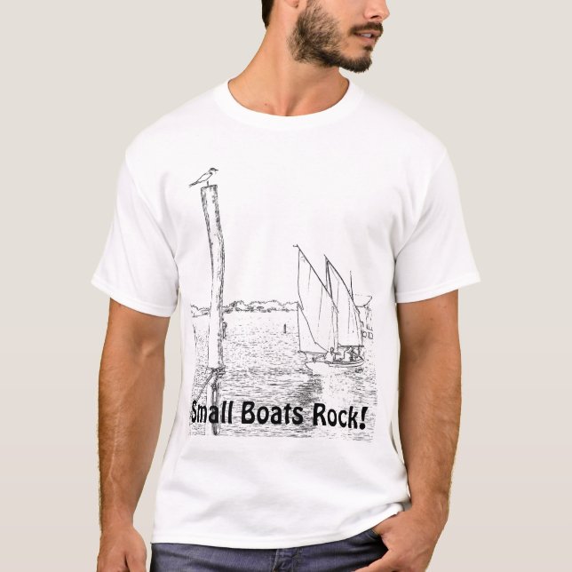 Sailboat Drawing Tee Shirt (Front)