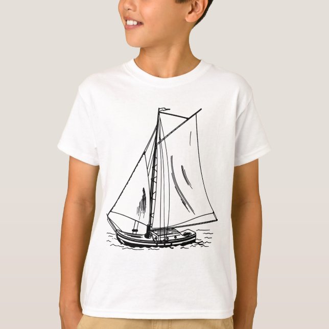 Sailboat Drawing Vintage T-Shirt (Front)