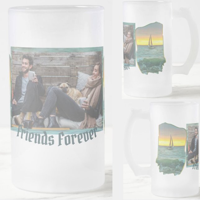 Sailboat Friends 0884 Frosted Glass Beer Mug (Creator Uploaded)