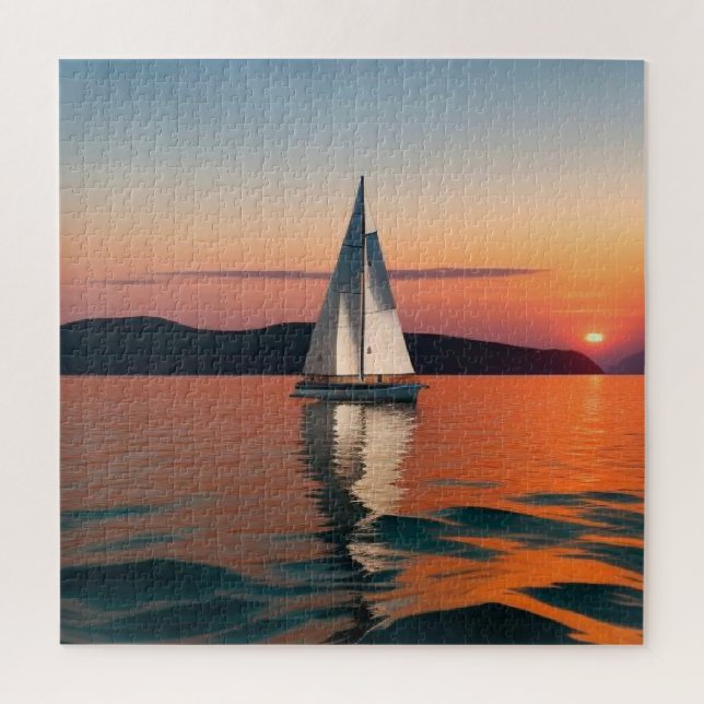 Sailboat Gliding on Calm Waters Jigsaw Puzzle (Vertical)
