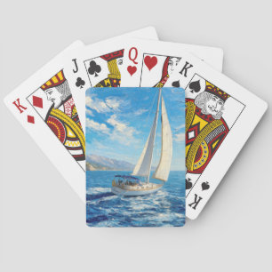 Sailboat Impasto Painting Playing Cards