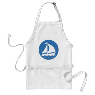 Sailboat in a Blue Circle Standard Apron