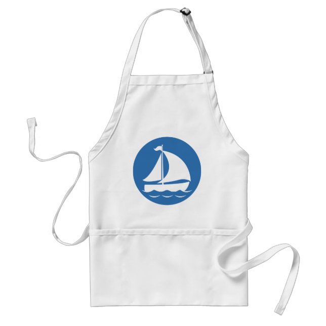 Sailboat in a Blue Circle Standard Apron (Front)