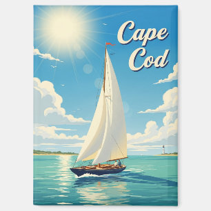 Sailboat in Cape Cod Massachusetts Travel Magnet