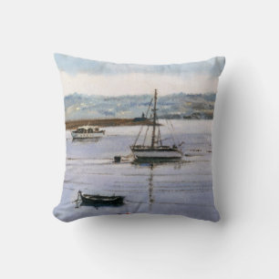 Sailboat in El Parrote (A Coruña) Cushion