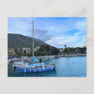 Sailboat In Harbour Corinth Greece Postcard