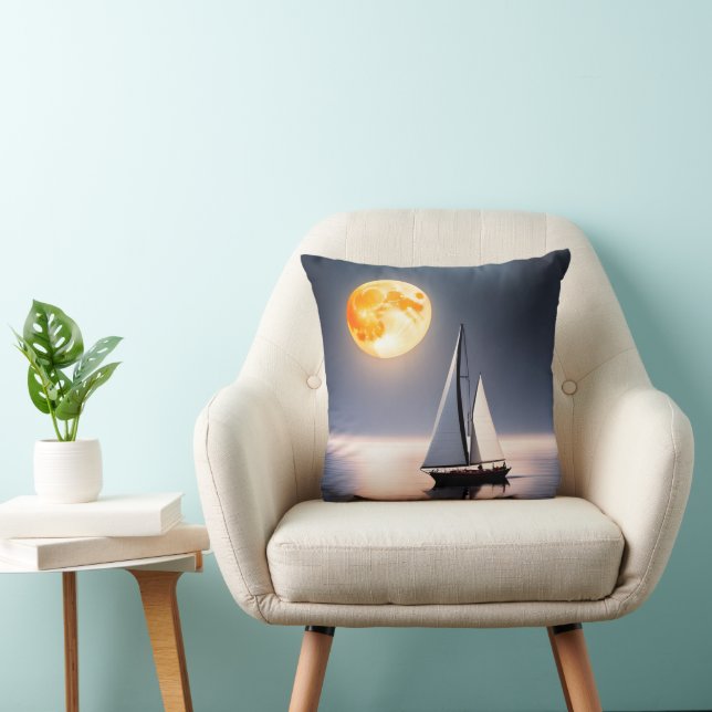 Sailboat In Moonlight Cushion (Chair)