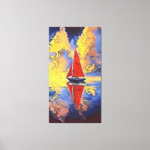Sailboat in Painting Style Canvas Print