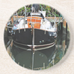 Sailboat in Slip Sandstone Coaster