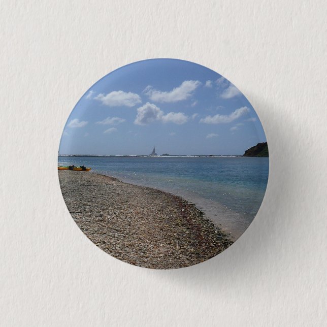 Sailboat in the Distance at St. Thomas 3 Cm Round Badge (Front)