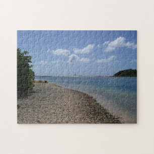 Sailboat in the Distance at St. Thomas Jigsaw Puzzle