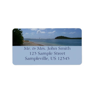 Sailboat in the Distance at St. Thomas Label