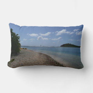 Sailboat in the Distance at St. Thomas Lumbar Cushion
