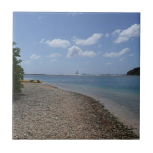 Sailboat in the Distance at St. Thomas Tile