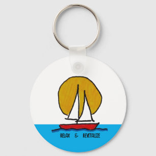 Sailboat in the Sun - Relax & Revitalise Key Ring